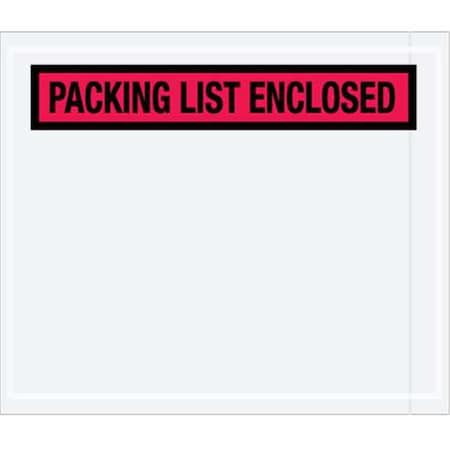 Box Partners 7 x 6 in. 2 Mil Poly Red Packing List Enclosed Envelopes BO49950